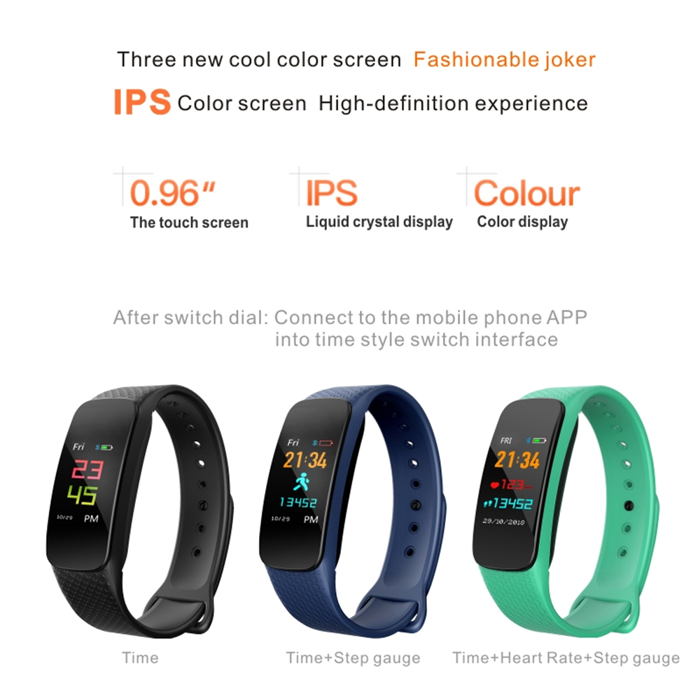 L6 Color Screen Smart Bracelet Heart Rate Blood Pressure Call Reminder