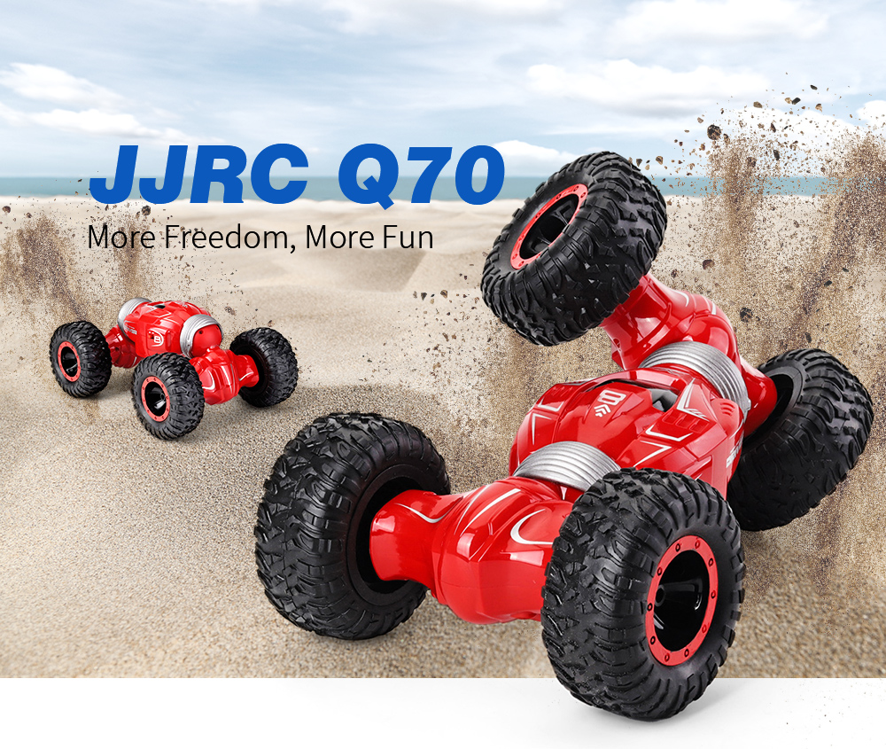 JJRC Q70 Twister Double-sided Flip Deformation Climbing RC Car - RTR - Black One Battery