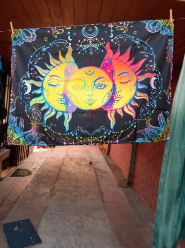 White Black Colorful Sun Moon Mandala Tapestry Wall Hanging Celestial Wall Tapestry Hippie Wall Carpets Dorm Decor Wall Tapestr photo review