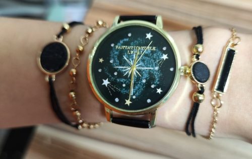 5pcs Set Watch For Women Luxury Leather Analog Ladies Quartz Wrist Watch Top photo review