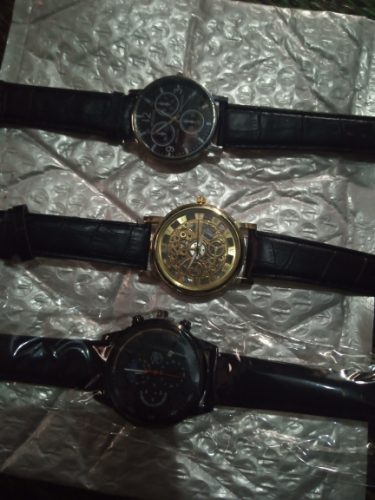 Men Sport Watch Stainless Steel Quartz Wristwatch Man Business Casual Simple Leather photo review