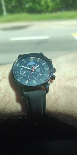 Men Sport Watch Stainless Steel Quartz Wristwatch Man Business Casual Simple Leather photo review