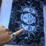 White Black Colorful Sun Moon Mandala Tapestry Wall Hanging Celestial Wall Tapestry Hippie Wall Carpets Dorm Decor Wall Tapestr photo review