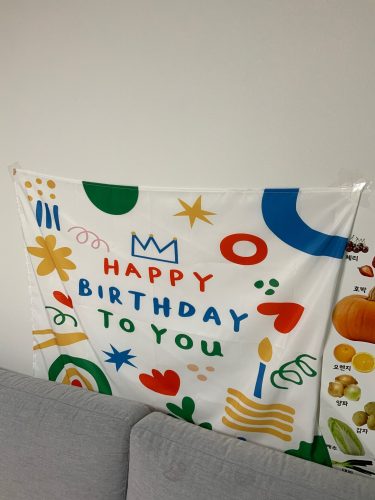 Happy Birthday Background Tapestry Cloth  Kawaii Children's Room Wall Decoration Girls' Dormitory Cartoons Home Party Decor photo review