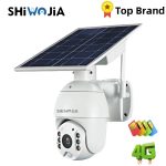 SHIWOJIA Camera 4G SIM Card 1080P HD Solar Panel Outdoor Monitoring CCTV Camera Smart Home Two-way Intrusion Alarm Long Standby photo review