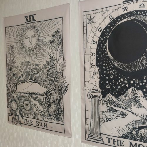 Mandala Tapestry Tarot Card  Wall Hanging Astrology Divination Witchcraft Room Decor Bedspread Throw Cover Sun Moon Wall Decor photo review