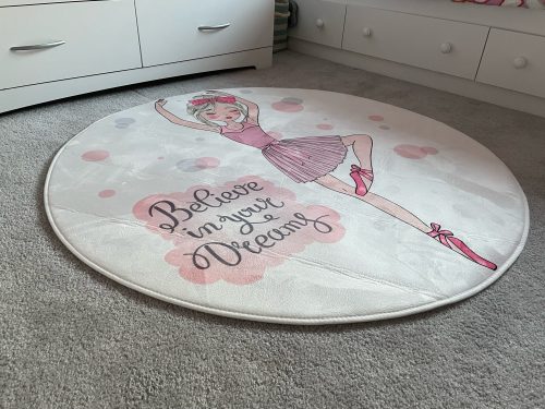 Decorative Round Carpet Cartoon Ballet Girls Print Area Rugs Bedroom Carpet Floor Mat Anti-slip Children's Rugs Mat for Children photo review