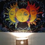 White Black Colorful Sun Moon Mandala Tapestry Wall Hanging Celestial Wall Tapestry Hippie Wall Carpets Dorm Decor Wall Tapestr photo review