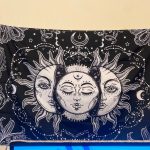 White Black Colorful Sun Moon Mandala Tapestry Wall Hanging Celestial Wall Tapestry Hippie Wall Carpets Dorm Decor Wall Tapestr photo review