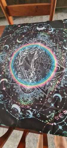 White Black Colorful Sun Moon Mandala Tapestry Wall Hanging Celestial Wall Tapestry Hippie Wall Carpets Dorm Decor Wall Tapestr photo review