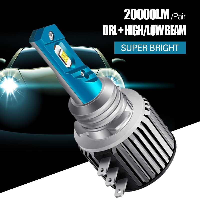 2Pcs H15 LED Bulbs 20000LM 80W White Headlight Turbo Daytime Running Lights  Car Lights For Mercedes Benz BMW Volkswagen Golf - AliExpress